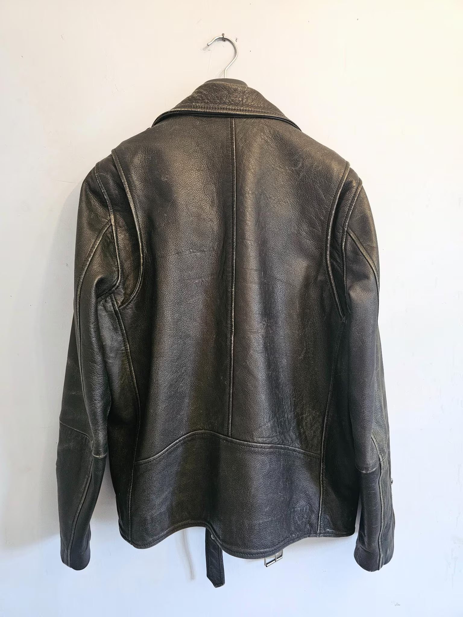 Distressed 'Dillon' Leather Biker Jacket