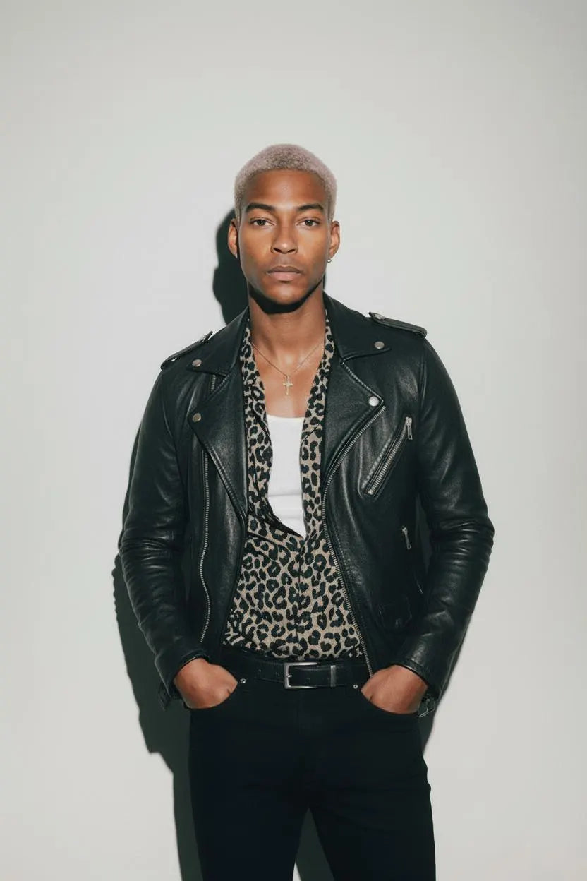 Leather 'Hopeless Romantic' Vampire biker jacket